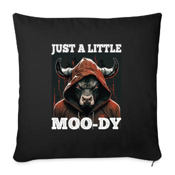 A little Moody Cow Beef Morning Grouch Farmer Sleep - Sofa pillowcase 17,3'' x 17,3'' (45 x 45 cm) - black - Front