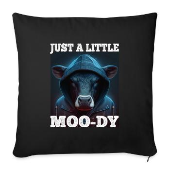 A little Moody Cow Beef Morning Grouch Farmer Sleep - Sofa pillowcase 17,3'' x 17,3'' (45 x 45 cm) - black - Front