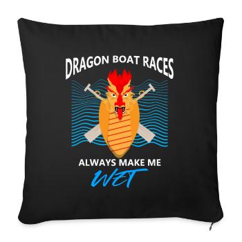 Drachenbootfahren-Thema für Drachenbootpaddeln - Sofakissenbezug 45 x 45 cm - Schwarz - Vorne