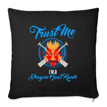 Dragon boating theme for dragon boat paddling - Sofa pillowcase 17,3'' x 17,3'' (45 x 45 cm) - black - Front