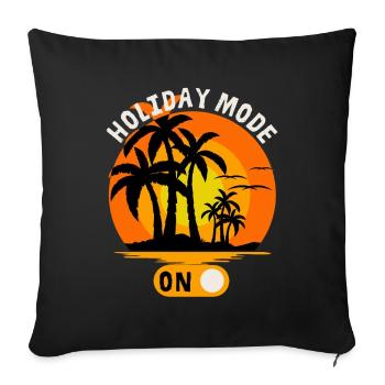 Holiday, holiday mood with palm trees, saying - Sofa pillowcase 17,3'' x 17,3'' (45 x 45 cm) - black - Front