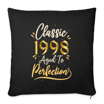Anniversaire 1998 cadeau 1998 Classic 1998 - Housse de coussin décorative 45 x 45 cm - noir - Devant