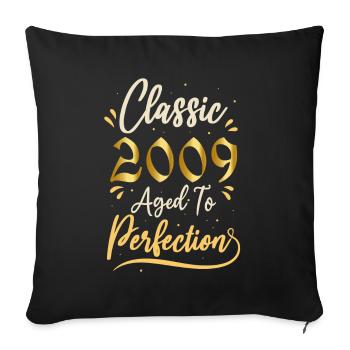 Birthday 2009 gift 2009 Classic 2009 - Sofa pillowcase 17,3'' x 17,3'' (45 x 45 cm) - black - Front