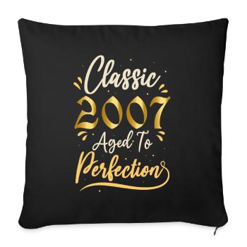 Birthday 2007 gift 2007 Classic 2007 - Sofa pillowcase 17,3'' x 17,3'' (45 x 45 cm) - black - Front