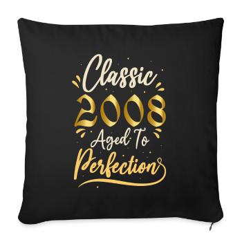 Birthday 2008 gift 2008 Classic 2008 - Sofa pillowcase 17,3'' x 17,3'' (45 x 45 cm) - black - Front