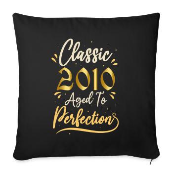 Anniversaire 2010 cadeau 2010 Classic 2010 - Housse de coussin décorative 45 x 45 cm - noir - Devant
