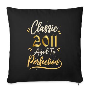 Birthday 2011 gift 2011 Classic 2011 - Sofa pillowcase 17,3'' x 17,3'' (45 x 45 cm) - black - Front