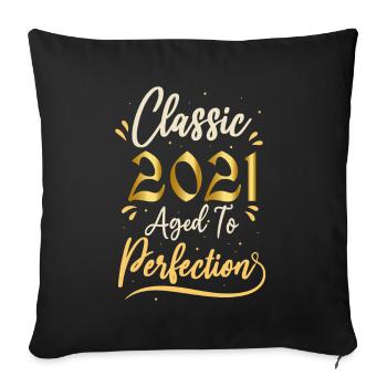 Birthday 2021 gift 2021 Classic 2021 - Sofa pillowcase 17,3'' x 17,3'' (45 x 45 cm) - black - Front