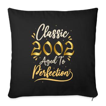 Anniversaire 2002 cadeau 2002 Classic 2002 - Housse de coussin décorative 45 x 45 cm - noir - Devant