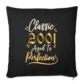 Birthday 2001 gift 2001 Classic 2001 - Sofa pillowcase 17,3'' x 17,3'' (45 x 45 cm) - black - Front