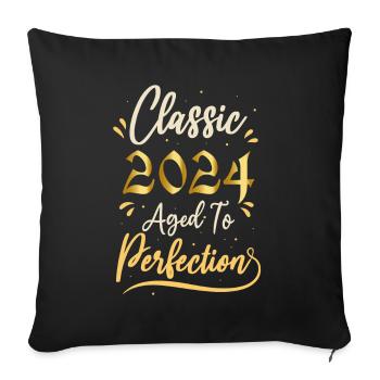 Geburtstag 2024 Geschenk 2024 Classic 2024 - Sofakissenbezug 45 x 45 cm - Schwarz - Vorne