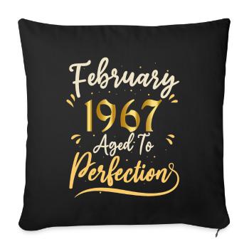 Février 1967 Février âgée à la perfection 1967 - Housse de coussin décorative 45 x 45 cm - noir - Devant
