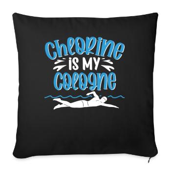 Chlorine Is My Cologne Swimming Sport Pool - Sofa pillowcase 17,3'' x 17,3'' (45 x 45 cm) - black - Front