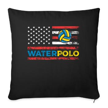 Water Polo American Sports Flag Piscine - Housse de coussin décorative 45 x 45 cm - noir - Devant