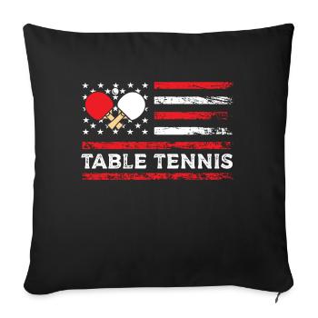 Table tennis American paddle sport ball game - Sofa pillowcase 17,3'' x 17,3'' (45 x 45 cm) - black - Front
