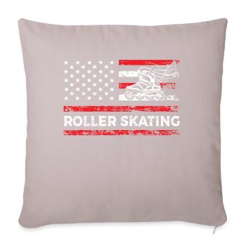 Roller skating American Fitness Sport Flag - Sofa pillowcase 17,3'' x 17,3'' (45 x 45 cm) - light taupe - Front
