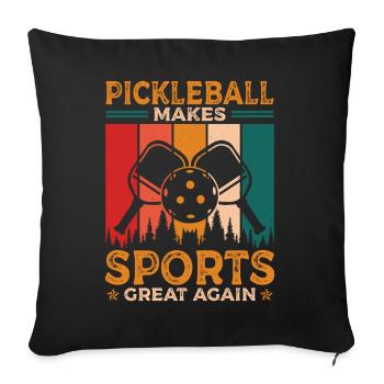 Le pickleball redonne de l’importance à ce sport - Housse de coussin décorative 45 x 45 cm - noir - Devant
