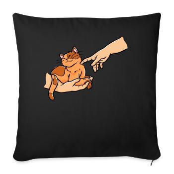 Fresco cat owner who keeps his pet - Sofa pillowcase 17,3'' x 17,3'' (45 x 45 cm) - black - Front