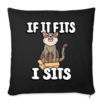 If It Fits I Sit Cute Canister Katze Fitness - Sofakissenbezug 45 x 45 cm - Schwarz - Vorne