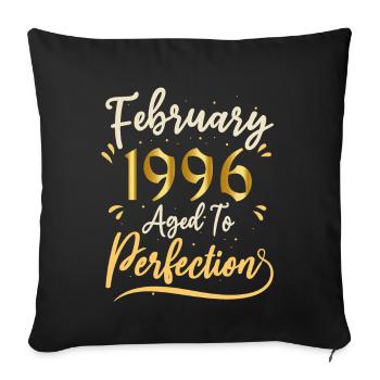 Février 1996 Février âgée à la perfection 1996 - Housse de coussin décorative 45 x 45 cm - noir - Devant