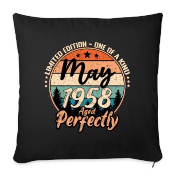 Mai 1958 anniversaire 1958 légendes Mai - Housse de coussin décorative 45 x 45 cm - noir - Devant