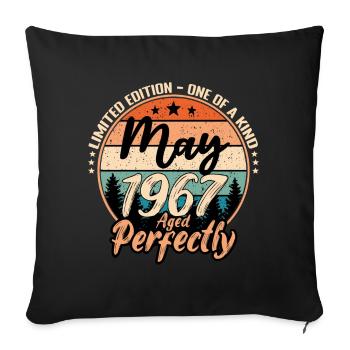 May 1967 anniversary 1967 legends May - Sofa pillowcase 17,3'' x 17,3'' (45 x 45 cm) - black - Front