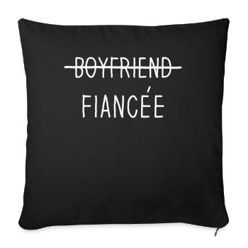 Couple Engagement Engaged Men Funny Fiancee - Sofa pillowcase 17,3'' x 17,3'' (45 x 45 cm) - black - Front