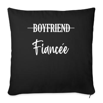 Couple Engagement Engaged Men Funny Fiancee - Sofa pillowcase 17,3'' x 17,3'' (45 x 45 cm) - black - Front