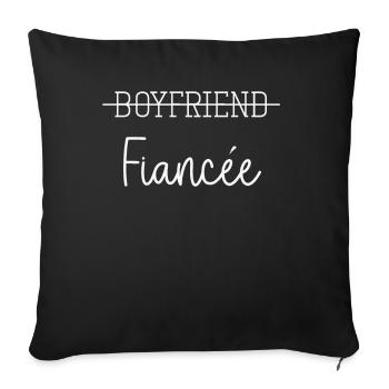 Couple Engagement Engaged Men Funny Fiancee - Sofa pillowcase 17,3'' x 17,3'' (45 x 45 cm) - black - Front