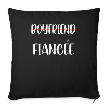 Couple Engagement Engaged Men Funny Fiancee - Sofa pillowcase 17,3'' x 17,3'' (45 x 45 cm) - black - Front