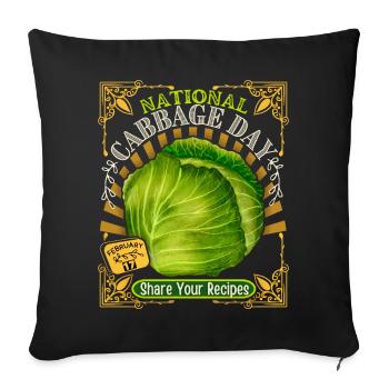 Cabbage, white cabbage, funny saying Cabbage Day - Sofa pillowcase 17,3'' x 17,3'' (45 x 45 cm) - black - Front