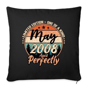 Mai 2008 anniversaire 2008 légendes Mai - Housse de coussin décorative 45 x 45 cm - noir - Devant