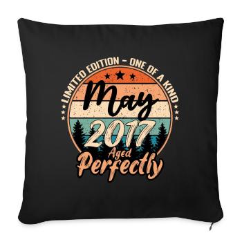 Mai 2017 anniversaire 2017 légendes Mai - Housse de coussin décorative 45 x 45 cm - noir - Devant