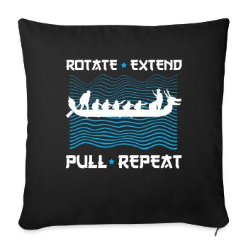 Entraîneur de bateaux-dragons pour les courses de bateaux chinois - Housse de coussin décorative 45 x 45 cm - noir - Devant