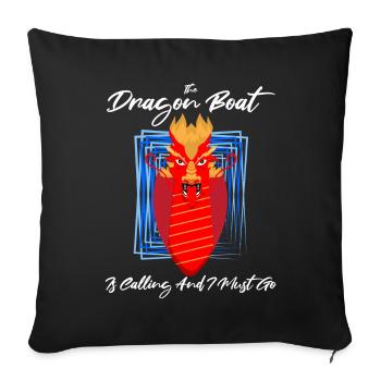Dragon Boat Paddle pour le Festival de course de bateaux-dragons - Housse de coussin décorative 45 x 45 cm - noir - Devant