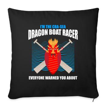 Drachenbootfahren-Thema für Drachenbootpaddeln - Sofakissenbezug 45 x 45 cm - Schwarz - Vorne