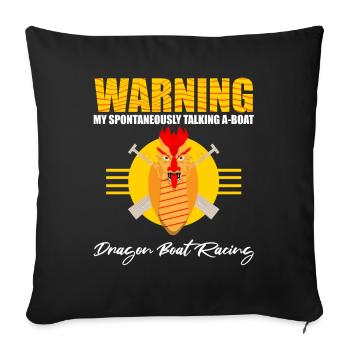 Entraîneur de bateaux-dragons pour les courses de bateaux chinois - Housse de coussin décorative 45 x 45 cm - noir - Devant