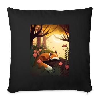 Fix et Foxi Fox disant chemise de couchage Câlin - Housse de coussin décorative 45 x 45 cm - noir - Devant