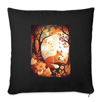 Fix et Foxi Fox disant chemise de couchage Câlin - Housse de coussin décorative 45 x 45 cm - noir - Devant