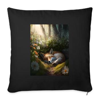 Fix et Foxi Fox disant chemise de couchage Câlin - Housse de coussin décorative 45 x 45 cm - noir - Devant