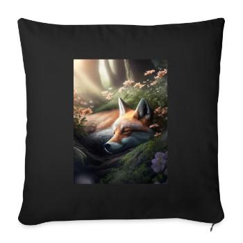 Fix et Foxi Fox disant chemise de couchage Câlin - Housse de coussin décorative 45 x 45 cm - noir - Devant