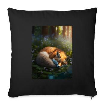 Fix und Foxi Fuchs Spruch Schlafshirt Kuscheln - Sofakissenbezug 45 x 45 cm - Schwarz - Vorne