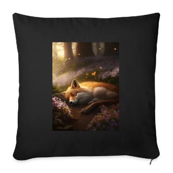 Fix et Foxi Fox disant chemise de couchage Câlin - Housse de coussin décorative 45 x 45 cm - noir - Devant
