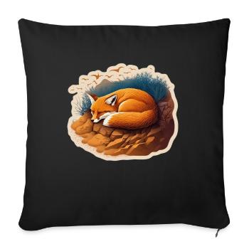Fix et Foxi Fox disant chemise de couchage Câlin - Housse de coussin décorative 45 x 45 cm - noir - Devant