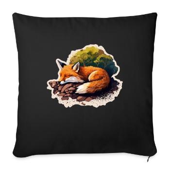 Fix et Foxi Fox disant chemise de couchage Câlin - Housse de coussin décorative 45 x 45 cm - noir - Devant