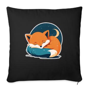 Fix et Foxi Fox disant chemise de couchage Câlin - Housse de coussin décorative 45 x 45 cm - noir - Devant
