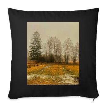 Conception fantastique du paysage norvégien - Housse de coussin décorative 45 x 45 cm - noir - Devant