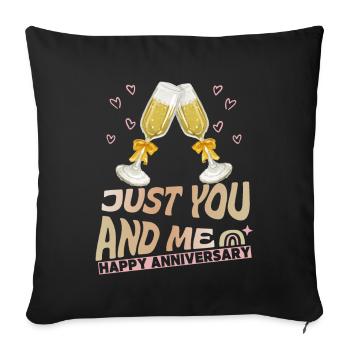 Hochzeits-Jubiläum Hochzeitstag Anniversary Spruch - Sofakissenbezug 45 x 45 cm - Schwarz - Vorne