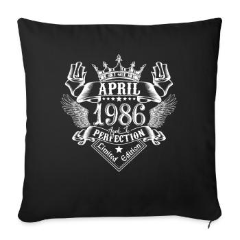 April 1986| April 1986 anniversary 1986 - Sofa pillowcase 17,3'' x 17,3'' (45 x 45 cm) - black - Front
