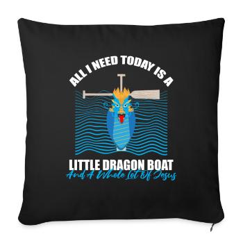 Dragon Boat Trainer for Chinese Boat Racing - Sofa pillowcase 17,3'' x 17,3'' (45 x 45 cm) - black - Front